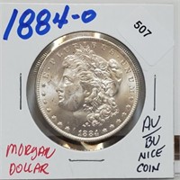 1884-O 90% Silver AU/BU Morgan $1 Dollar