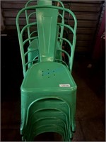 GREEN METAL DINING CHAIR, SEAT 18" *BID PER ITEM