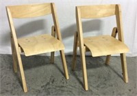 Pair of Children's wood folding chairs