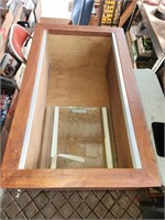 Walnut Wall Display Box / Case w/ Glass Doors