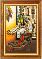 Art Jimmy Yellowhair Painting Kachina Eagle