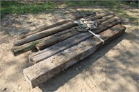 Pallet of Approx(14)Wood Fence Posts Approx 6-10FT