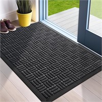 Mibao Front Door Mat  35.5x24  Absorbent  Black