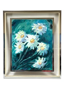 1971 A. PERRIELLO FLOWER PAINTING 27"