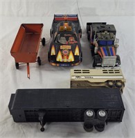 Toy truck and cars incl. Turbo Man racecar