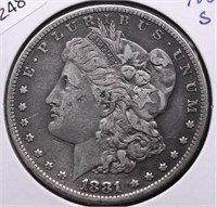 1881 S MORGAN DOLLAR VF