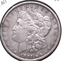 1891 MORGAN DOLLAR XF