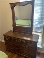 Oak dresser and mirror