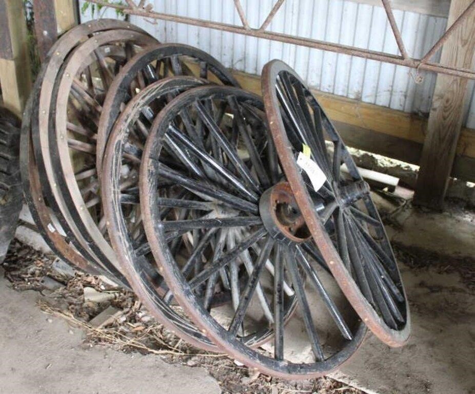 (8)Wagon Wheels - (4) 42" Steel Forged, (2) 36" Wr