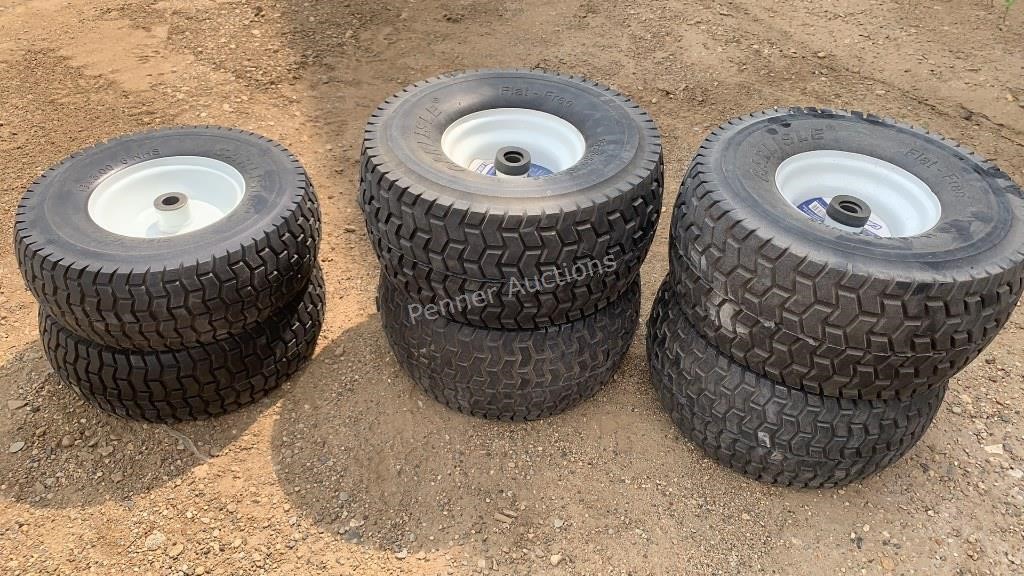 Unused (4)15x6.50-6, (2)13x5.00-6 Flat Free Tires