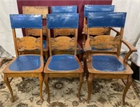 Set of six antique oak chairs