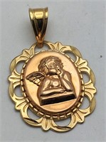 14k Gold Cherub Pendant