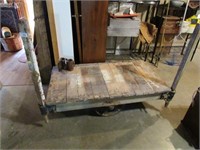 Antique Nutting Cart Railroad Factory Coffee Table