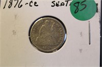 1876-CC Seated Liberty Silver Dime