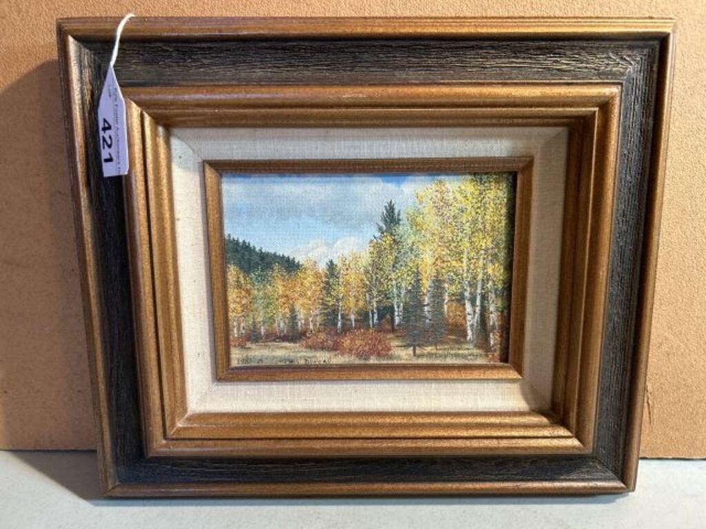 FRAMED OIL ON BOARD LANDSCAPE BY NEW MEXICO