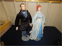 Abraham Lincoln & Wife Dolls 17" Yield house