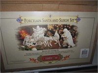 porcelain santa & sleigh set