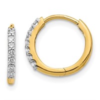 14 Kt- Diamond Hoop Earrings