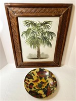 AWESOME WICKER FRAME, MIDCENTURY PLASTIC BOWL