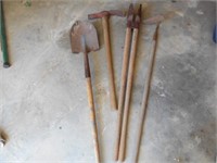 4 Piece Yard Tools including Post Hole Digers
