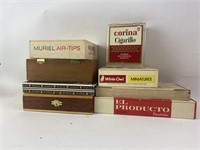 Mixed Vintage Cigar Boxes Wood/Cardboard