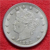 1883 Liberty V Nickel - No Cents