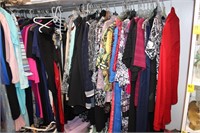 Large closet full of Ladies Dress ware, coats,