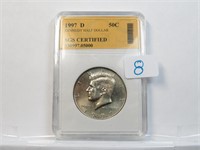 1997 D Kennedy Half Dollar SGS Certifed 50c