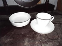 Centura corning lot of 36 white cups saucers