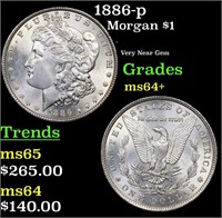 1886-p Morgan Dollar $1 Grades Choice+ Unc