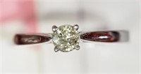 14K White Gold Diamond (0.23ct) Solitaire Ring