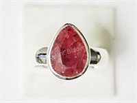 Sterling Silver Created Ruby Ring
