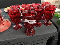 9 Ruby red goblets