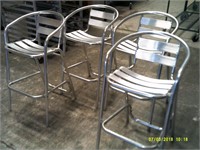 Lot of 4 Aluminum Patio Bar Height Chairs