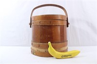 Vtg. Wood Firkin Bucket