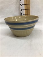 Blue Striped Stoneware Bowl, 5 1/2” Diameter,