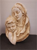 Vintage mother Mary with baby Jesus Pottery 16in