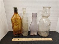 4 vintage bottles