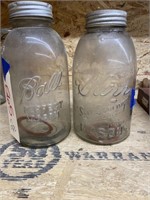 2 Glass Canning Jars w/Metal Lids 1/2 Gal
