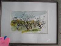 25”x19” Signed Watercolor “Old Orchard”+++