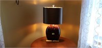 Table lamp, leather shade