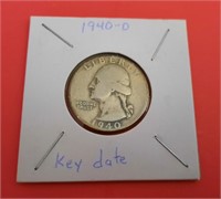 1940-D Washington 25 Cent Coin