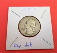 1939-S Washington 25 Cent Coin