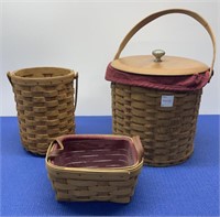 Longaberger Baskets , Ice Bucket 3 Pcs