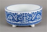 Chinese B&W Dragon Porcelain Water Bowl Qianlong