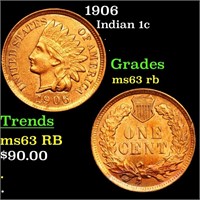 1906 Indian 1c Grades Select Unc RB