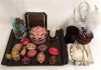 Fine Easter Eggs, Powder Box, Candle Holder,