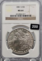 1881 S U.S. Morgan Silver Dollar - NGC