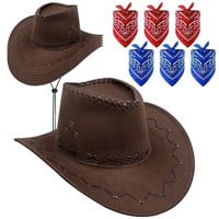 12 Pcs Western Cowboy Hat Set, Felt Cowboy Themed