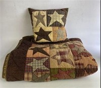 Patchwork Quilt with Matching Pillow